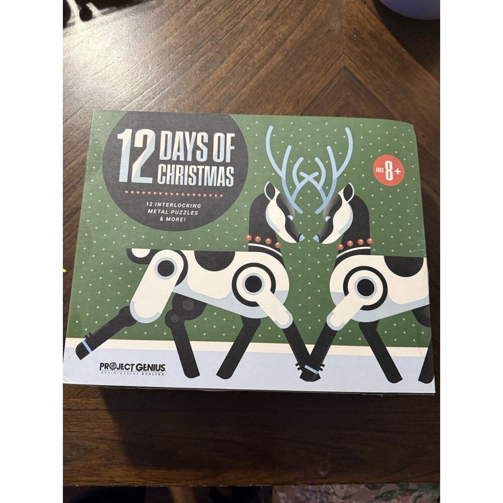 Project Genius 12 Days of Christmas Advent Calendar Metal Interlocking Puzzles